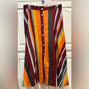 Multicolor Striped Skirt